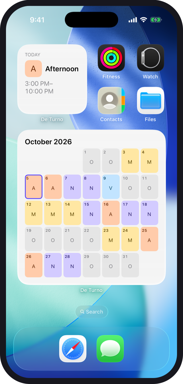 Shifts without opening the app